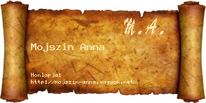 Mojszin Anna névjegykártya