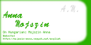 anna mojszin business card